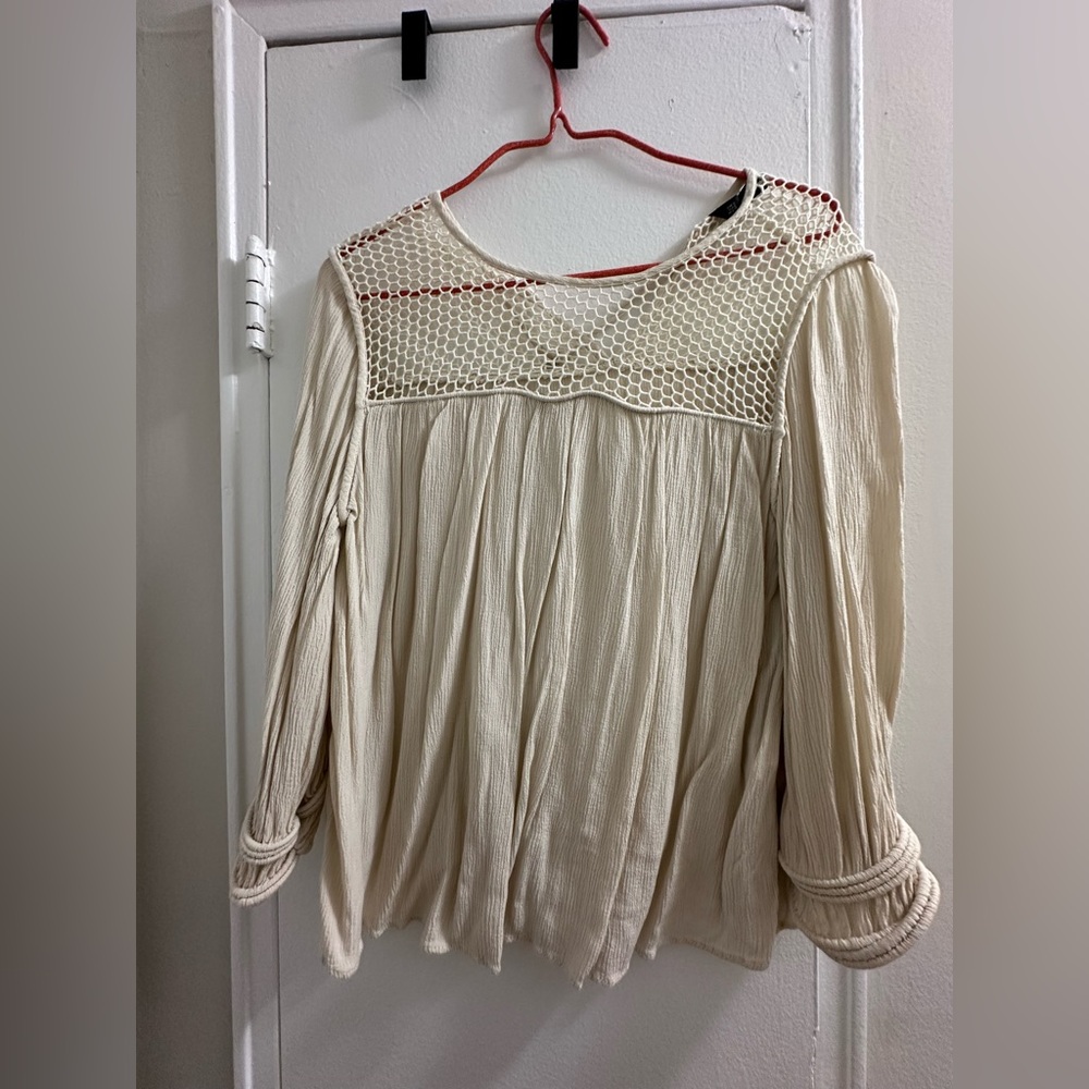 ZARA long sleeve top size S women color beige sand